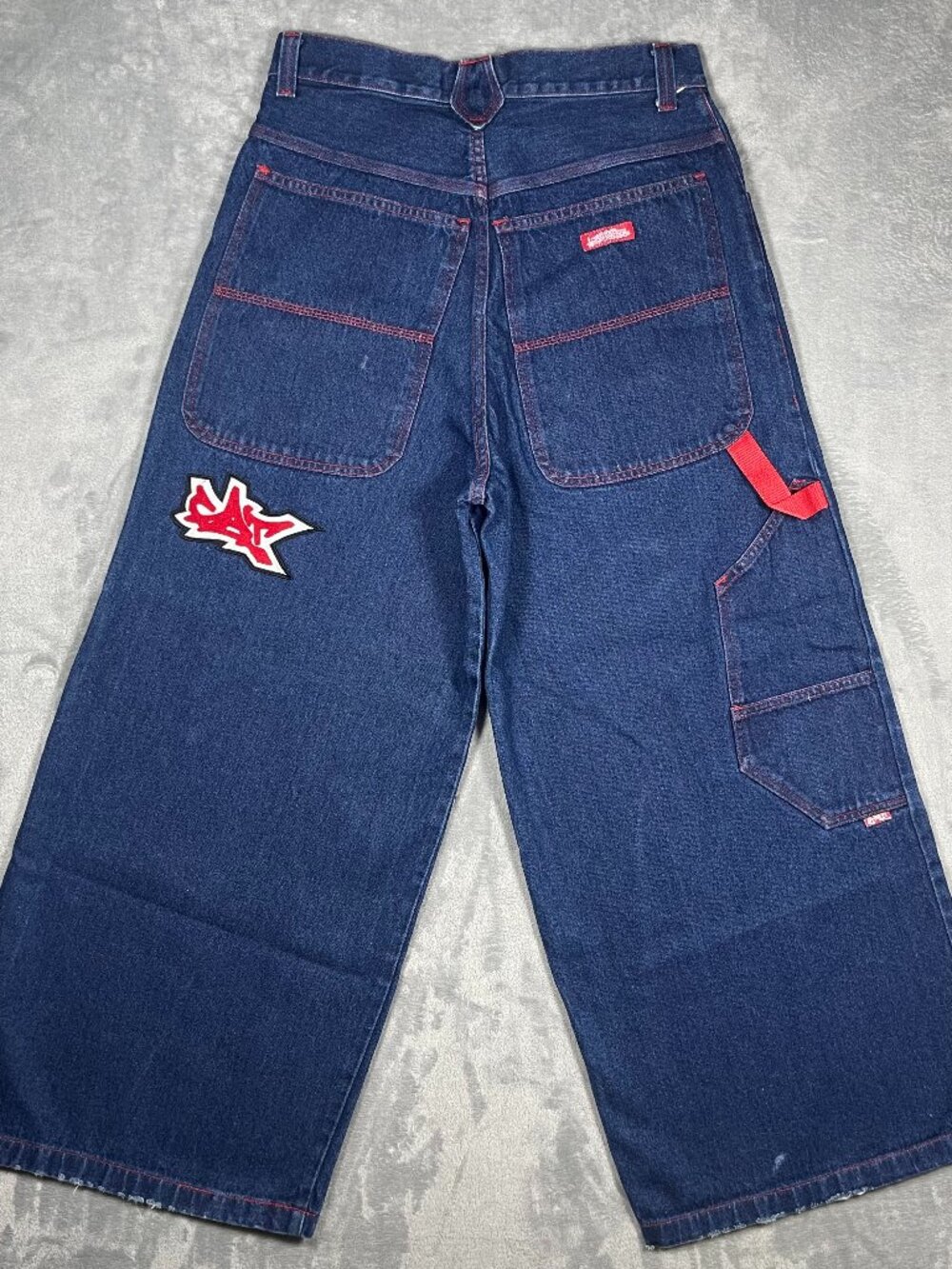 GAT Los Angeles Jeans Dark Wash Baggy JNCO Style Denim Pants Wide Leg 32 x 29